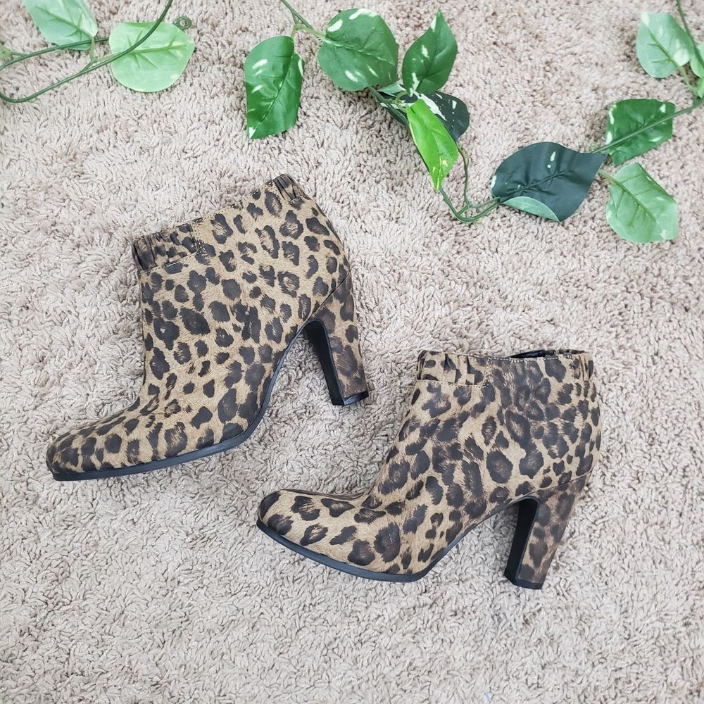 Leopard Print Heeled Booties